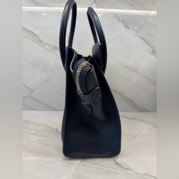 Celine Leather Luggage Handbag in Navy Blue - Picture 4 of 12